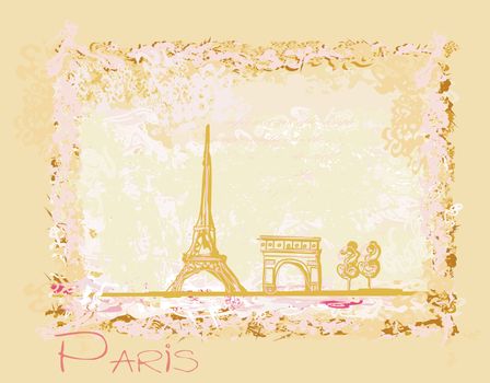 vintage retro Eiffel card