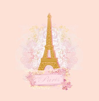 vintage retro Eiffel card