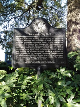 Savannah Georgia City Hall Sign