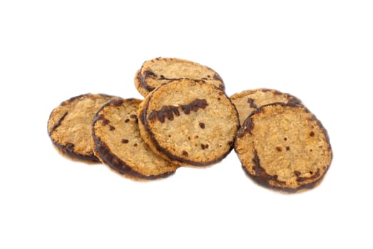 Traditional Swedish oatmeal cookies on a white background