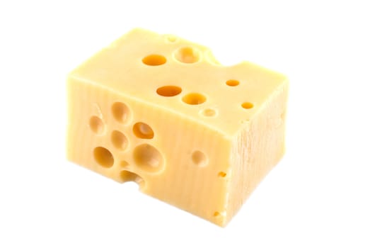 traditional Dutch cheese, shot on white background