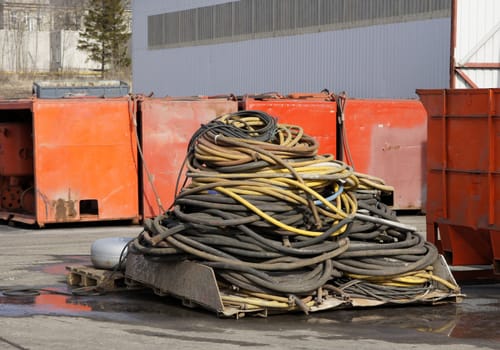 A plenty of hoses for painting manufacture