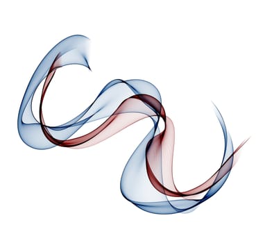 Blue and brown waves on a white background