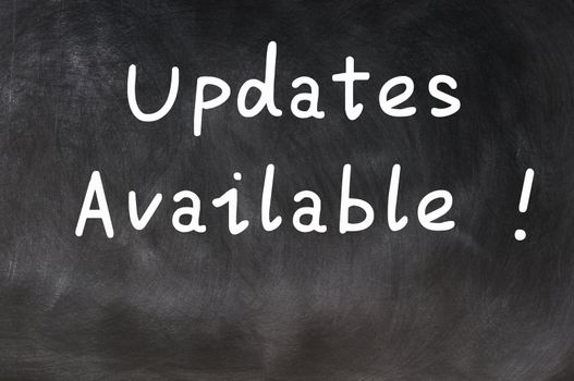 Updates available written on a blackboard background