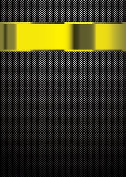 Carbon fiber background with gold banner for template work