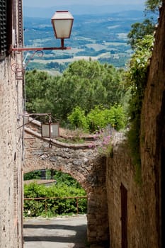 A small backstreet in an italian town in a sunny morning
