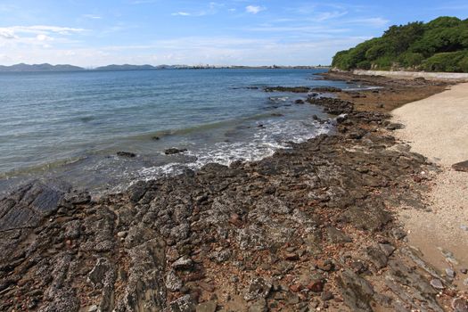 Rocky Coast and beach at Srichang Island PattayaThailand