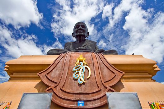 Luang Pu Toad Buddha Statue, The Biggest Monk image at Wat Huay Mongkol Temple in Thailland