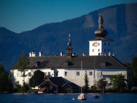 Schloss Ort at lake Traunsee in Gmunden, Austria