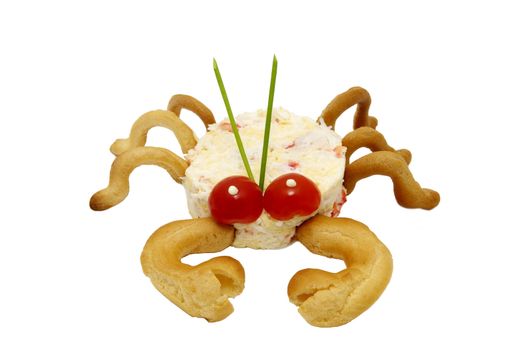 salad with crab meat in a crab
