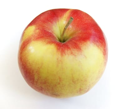 Ripe red apple on white background is insulated