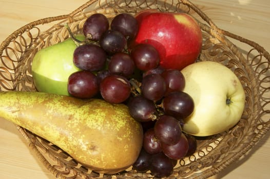 Fresh fruits on table from tree