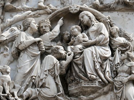 Orvieto Duomo facade. The third pillar with stories from the New Testament
.