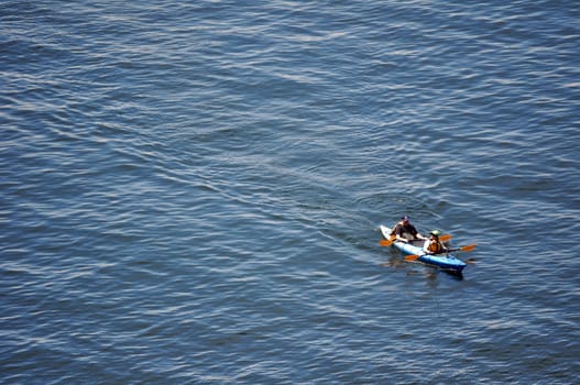 Canoeing on the water lower right