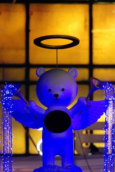 Angel bear doll carry the trumpet  with lighting