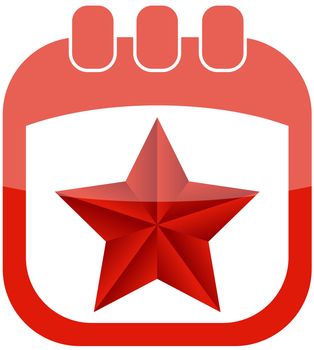 icon in the form of a calendar for May 9 with a star