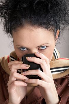 An image of nice girl drinking tea