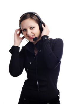 A portrait of a beautiful girl with headphones