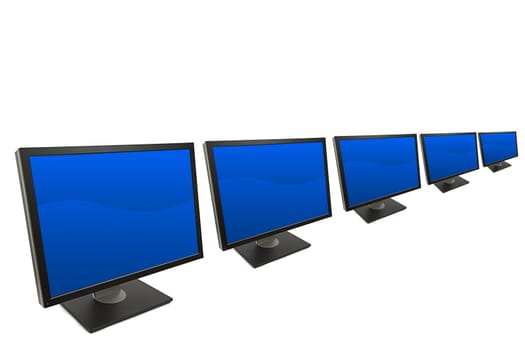 Computer monitor isolated on white background