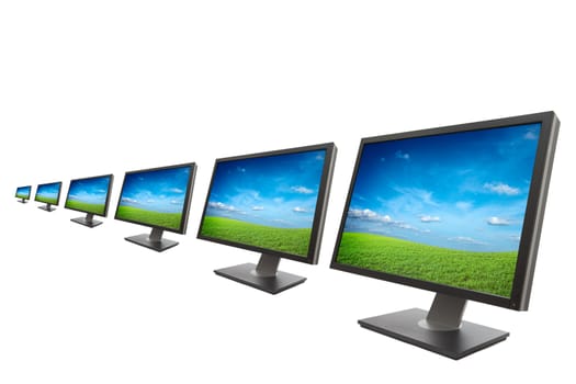 Computer monitor isolated on white background