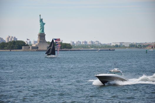 The Statue of Liberty as seen from the Staten Island Ferry. July 2010.