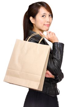 woman with shopping paper bag