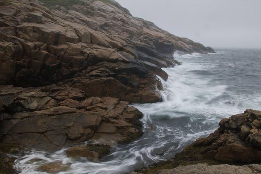 Wave among the rocks of the Nova Scotia Coast, Canada