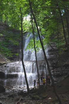Sherman Falls in Hamilton Ontario is a popular swimming spot for local youth.