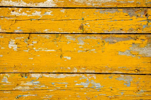 background of peel retro vintage grunge wooden wall planks of building painted in yellow.