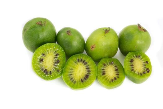 Picture of a bunch of kiwi berries on white