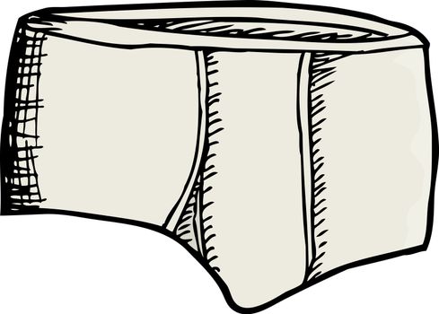 Mens brief underwear drawing isolated over white background
