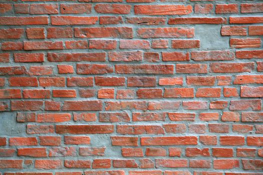 Under construction of Red brick wall