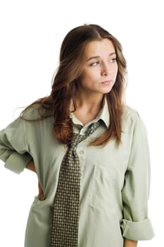 An image of a portrait of a girl in shirt