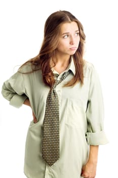 An image of a beautiful girl in green shirt