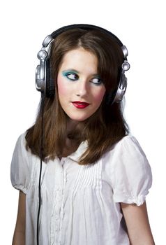 young and pretty girl with earphones