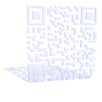 Abstract example of a three-dimensional QR code as a background