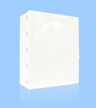 White box isolated on blue with clipping path