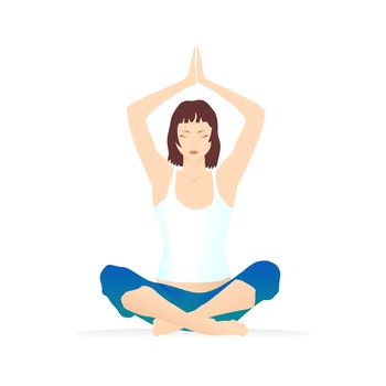 Vector illustration of a woman in yoga asana