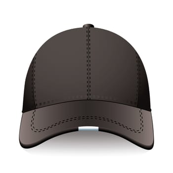 Modern sports or baseball cap in black with advert space