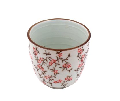 Japanese tea cup isolated with clipping path