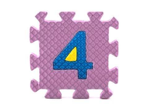Alphabet puzzle pieces on white background
