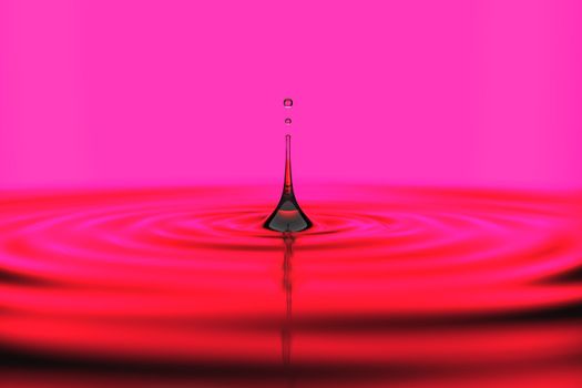 Splash of water droplet over pink background. Extralarge resolution