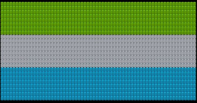 Sierra Leone flag assembled of diamonds. Over black. Extralarge resolution. Other gems are in my portfolio