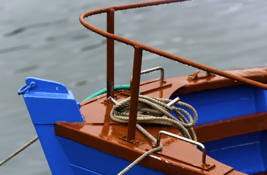 the bow of a fishing boat