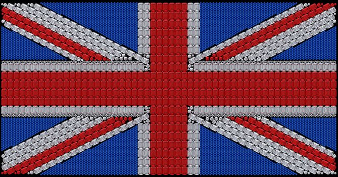 Great Britain Flag (Union Jack) assembled of diamonds. Over black. Extralarge resolution. Other gems are in my portfolio.