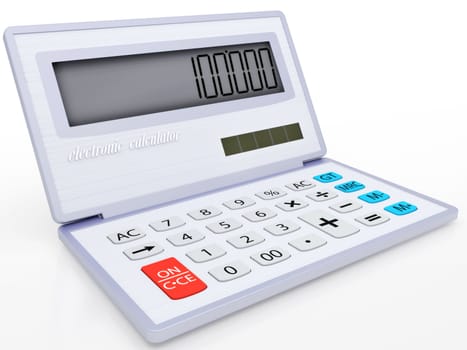 The electronic calculator on a solar energy for mathematical calculations 3d