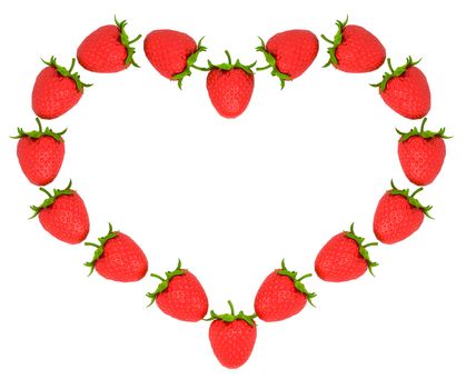 Strawberry shaped heart over white. Large resolution. Other fruits are in my portfolio