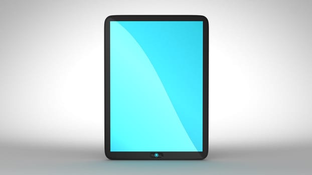 Tablet PC with blue colored screen. Extralarge resolution.