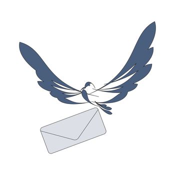nice image with flying dove and mail 