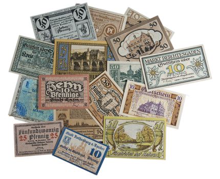 Old German money. At the present time are collectible